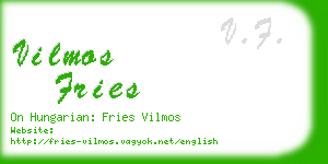 vilmos fries business card